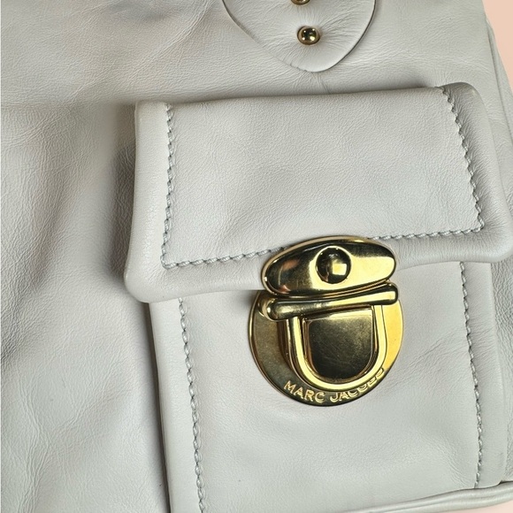 Marc Jacobs Blake Satchel White Leather Gold Tone Hardware - Picture 14 of 15